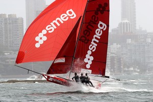 Smeg launches - Race 7, JJ Giltinan Trophy, 2013, Sydney Harbour photo copyright Frank Quealey /Australian 18 Footers League http://www.18footers.com.au taken at  and featuring the  class