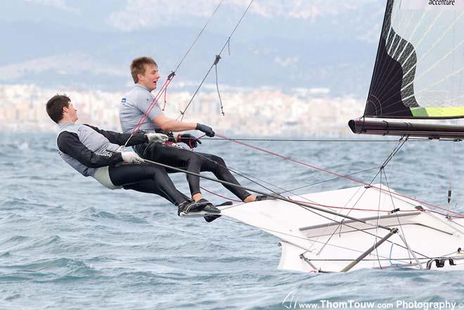 Practice Race: 49er action - 44th Trofeo Princesa Sofia Mapfre © Thom Touw http://www.thomtouw.com