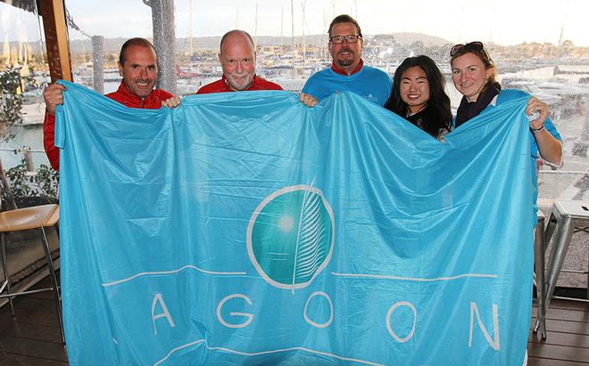 Kent and Brett (2nd and 3rd from left) with their winning Nanoq crew. - 2013 Lagoon Escapade ©  John Curnow