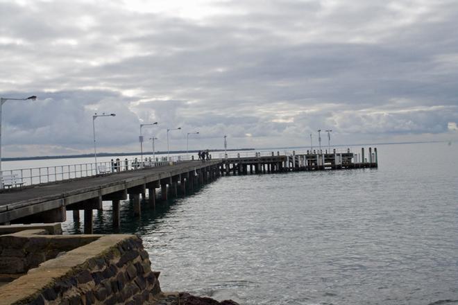 Piers are a great land based location where mullet can be caught. © Jarrod Day