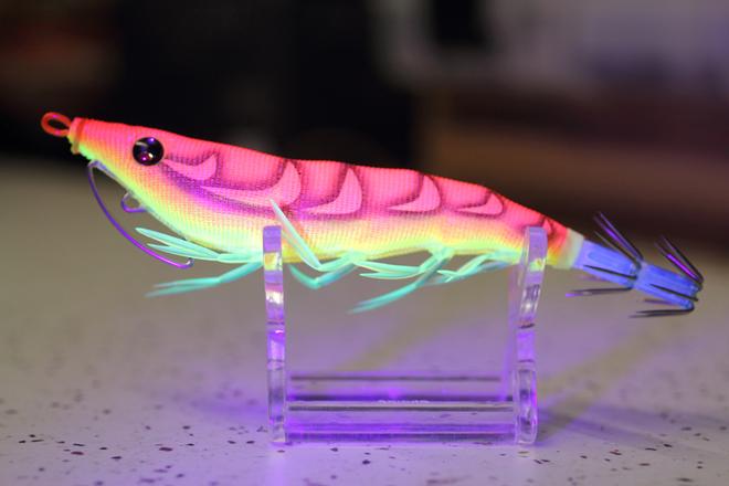 Duel's UV Cloth Ez-Q cast jig is very effective for calamari. © Jarrod Day