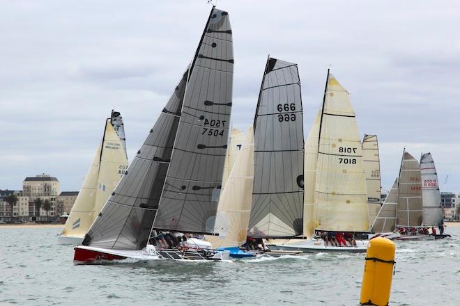 Duck’s Nuts leads off the start - Australian Sports Boat Association National Championships 2013 © Teri Dodds http://www.teridodds.com