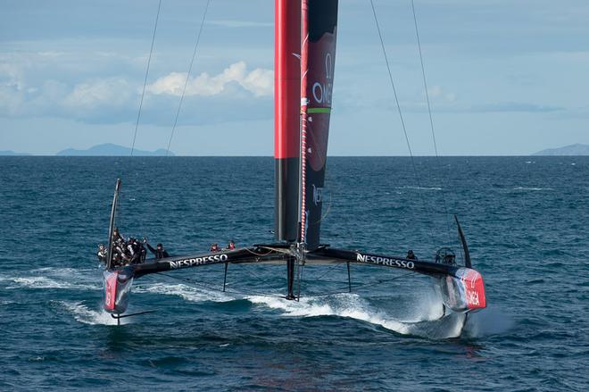 Emirates Team New Zealand sail NZL5 for the last time in New Zealand before being shipped to San Francisco. 3/4/2013 © Chris Cameron/ETNZ http://www.chriscameron.co.nz