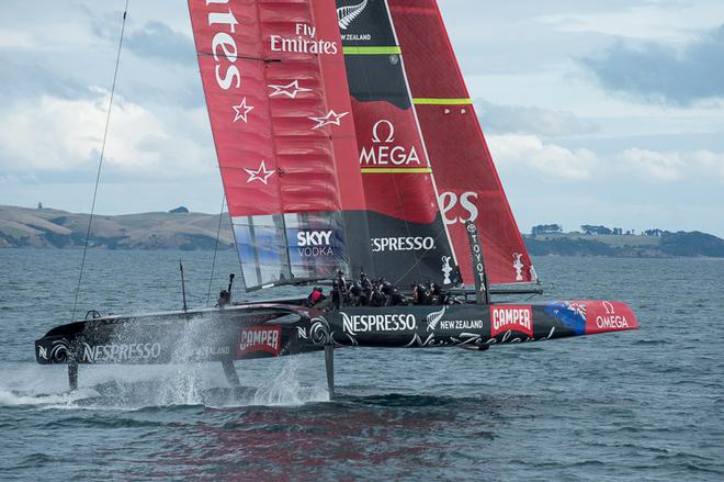 Emirates Team New Zealand sail NZL5 for the last time in New Zealand before being shipped to San Francisco. 3/4/2013 © Chris Cameron/ETNZ http://www.chriscameron.co.nz