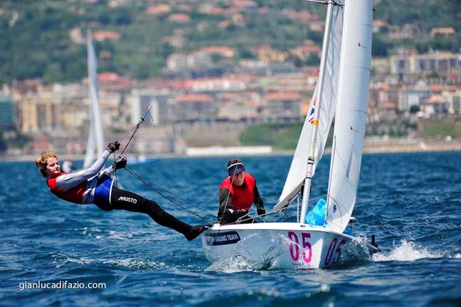 2013 470 European Championship Day 03  Race 01 - Sophie Weguelin/Eilidh Mcintyre (GBR) © P.Jaffredou/G.Cazade