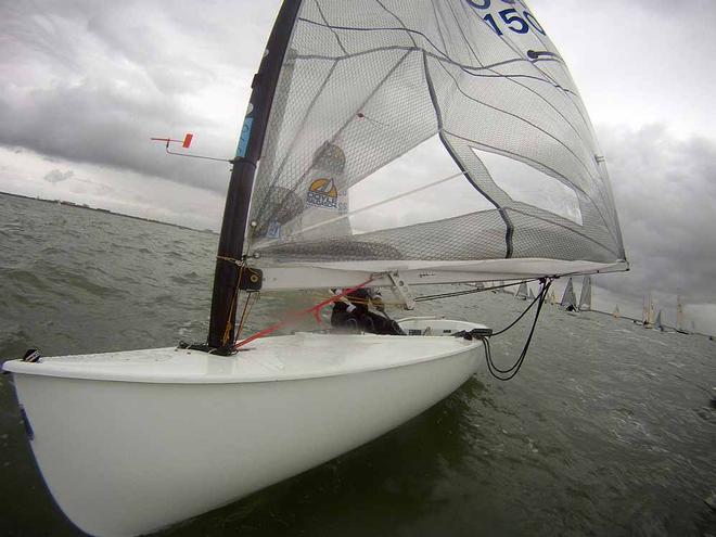 Finn World Masters images with reverse mounted Go-Pro camera &copy; Robert Deaves/Finn Class http://www.finnclass.org