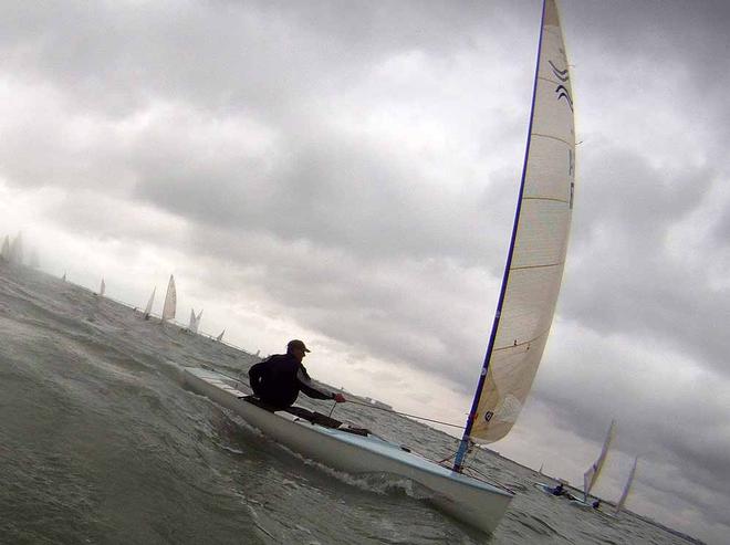 Finn World Masters images with reverse mounted Go-Pro camera &copy; Robert Deaves/Finn Class http://www.finnclass.org
