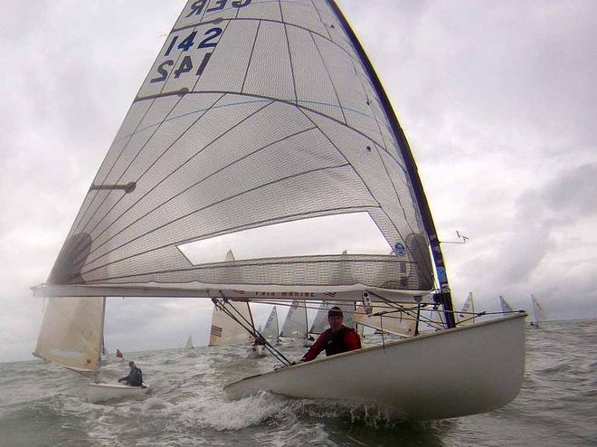 Finn World Masters images with reverse mounted Go-Pro camera &copy; Robert Deaves/Finn Class http://www.finnclass.org