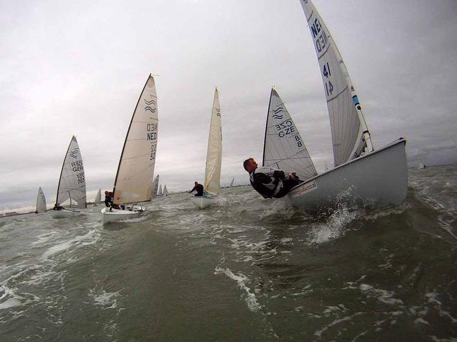 Finn World Masters images with reverse mounted Go-Pro camera &copy; Robert Deaves/Finn Class http://www.finnclass.org