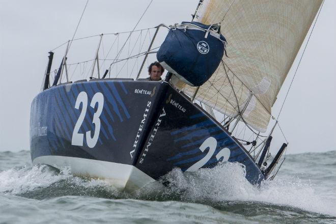 The Figaro commander. Artemis Offshore Academy graduate Nick Cherry finished the Solo Arrimer in 19th overall shortly before midnight on Friday 12th April.  © Guillaume Grange Audialog