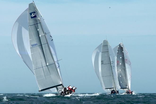 Beau Geste, Shogun and Cougar II head off downwind - TP52 Southern Cross Cup - Round Two © Teri Dodds http://www.teridodds.com