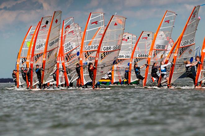 Techno start at the 2012 RYA Eric Twiname Championship ©  Paul Wyeth / RYA http://www.rya.org.uk