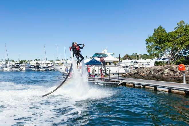 Solo Jetlev action - 2013 Sanctuary Cove International Boat Show Day 1 © Mark Burgin