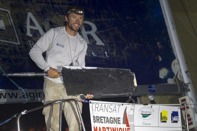 Arrivée Adrien Hardy (Agir Recouvrement), sixième de la Transat Bretagne-Martinique © Alexis Courcoux