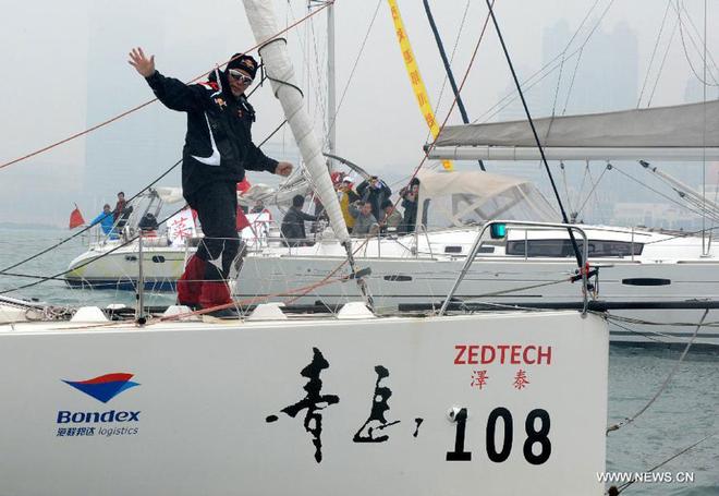 Guo Chuan - first Chinese solo non-stop circumnavigator - arrives home in Qingdao  &copy; Xinhua - China Daily