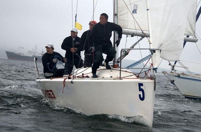 Wataru Sakamoto and the Japan team, winners of the Asia ISAF Nations Cup regional final. © Nations Cup Media