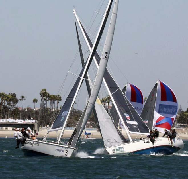 Ian Williams and Simone Ferrarese cross paths - 49th Congressional Cup Day 1 © Rich Roberts http://www.UnderTheSunPhotos.com