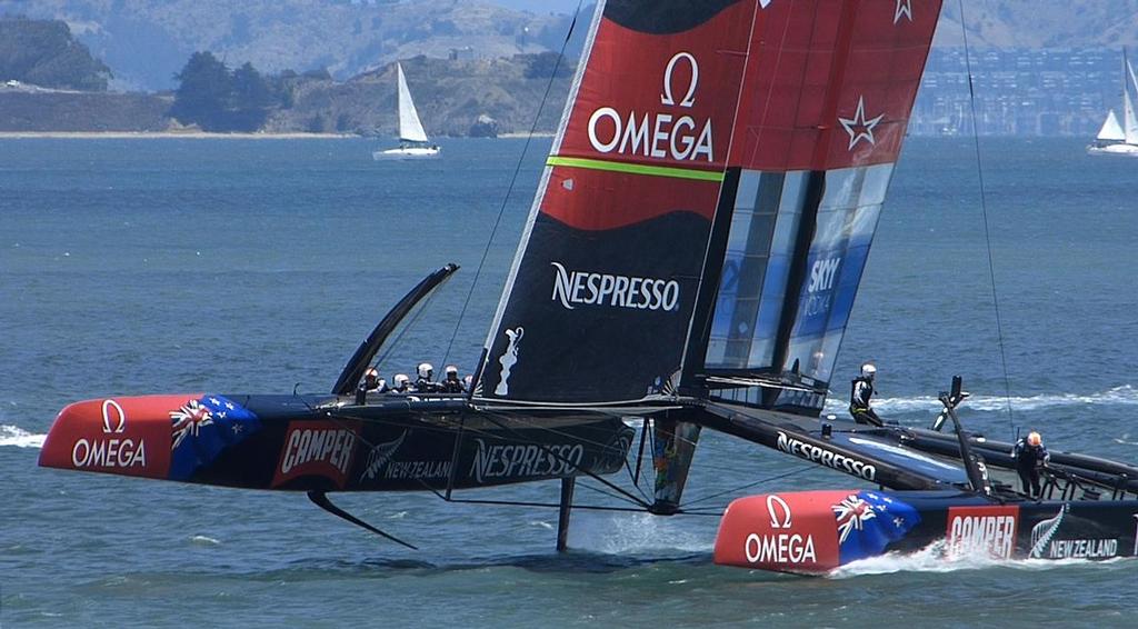 Upwind - 2013 Louis Vuitton Cup, Round Robin 1, Race 1 photo copyright John Navas  taken at  and featuring the  class