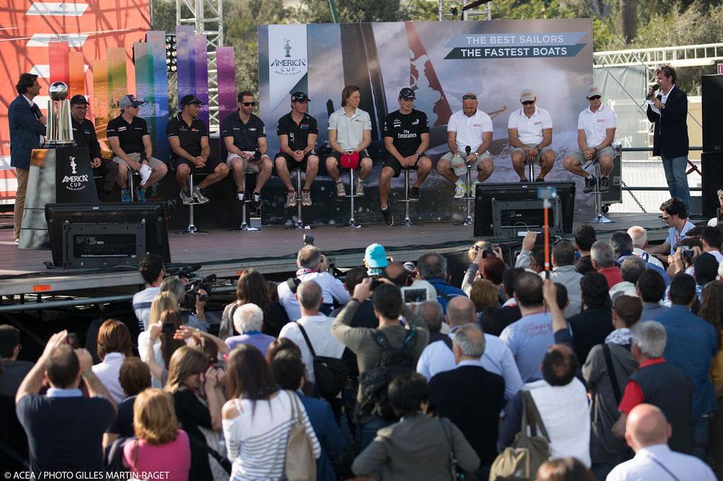 17/04/2013 - Napoli (ITA) - America's Cup World Series Naples 2013 - The public meet the skippers photo copyright ACEA - Photo Gilles Martin-Raget http://photo.americascup.com/ taken at  and featuring the  class