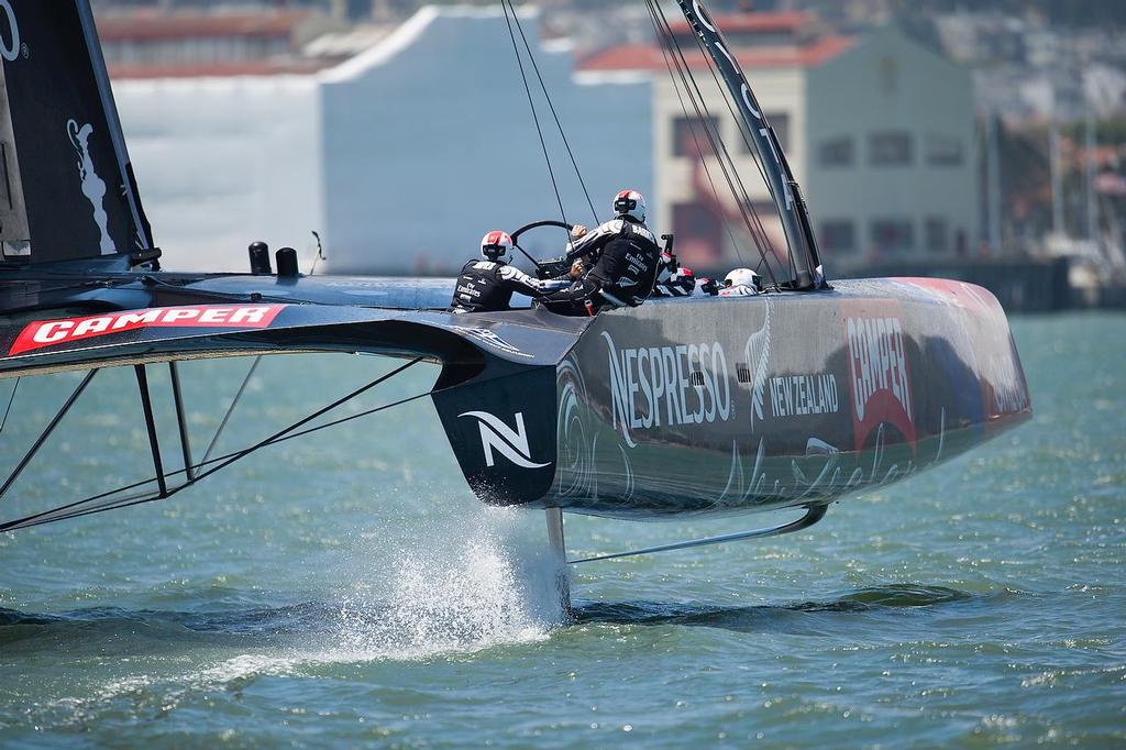 SAN FRANCISCO, USA July 7, first day of racing The Louis Vuitton Cup  sailed in AC 72s between Emirates Team New Zealand skippered Dean Barker (NZL) and Luna Rossa Challenge skippered Max Sirena (ITA). Luna Rossa Challenge has decided to boycott the race. 
Â©Paul Todd/OUTSIDEIMAGES.COM
OUTSIDE IMAGES PHOTO AGENCY photo copyright Paul Todd/Outside Images http://www.outsideimages.com taken at  and featuring the  class