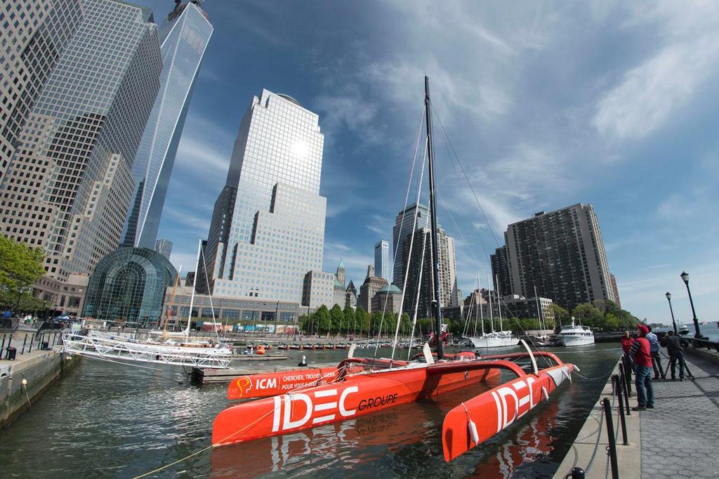 TRIMARAN IDEC / FRANCIS JOYON - STANDBY IN NEW YORK CITY - 14/05/2013
PHOTO: VINCENT CURUTCHET / DARK FRAME / DPPI / IDEC photo copyright  V. Curutchet / DPPI / IDEC http://www.trimaran-idec.com/ taken at  and featuring the  class