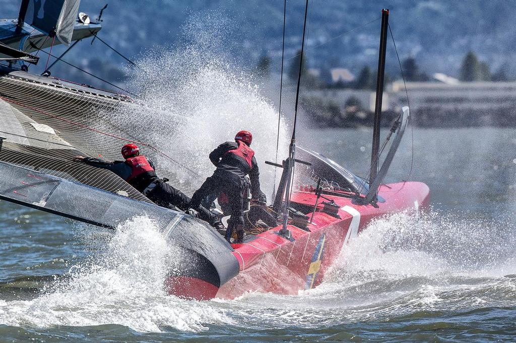 AC72 testing in San Francisco south bay. Artemis Racing April 2013, Alameda, USA photo copyright Sander van der Borch / Artemis Racing http://www.sandervanderborch.com taken at  and featuring the  class