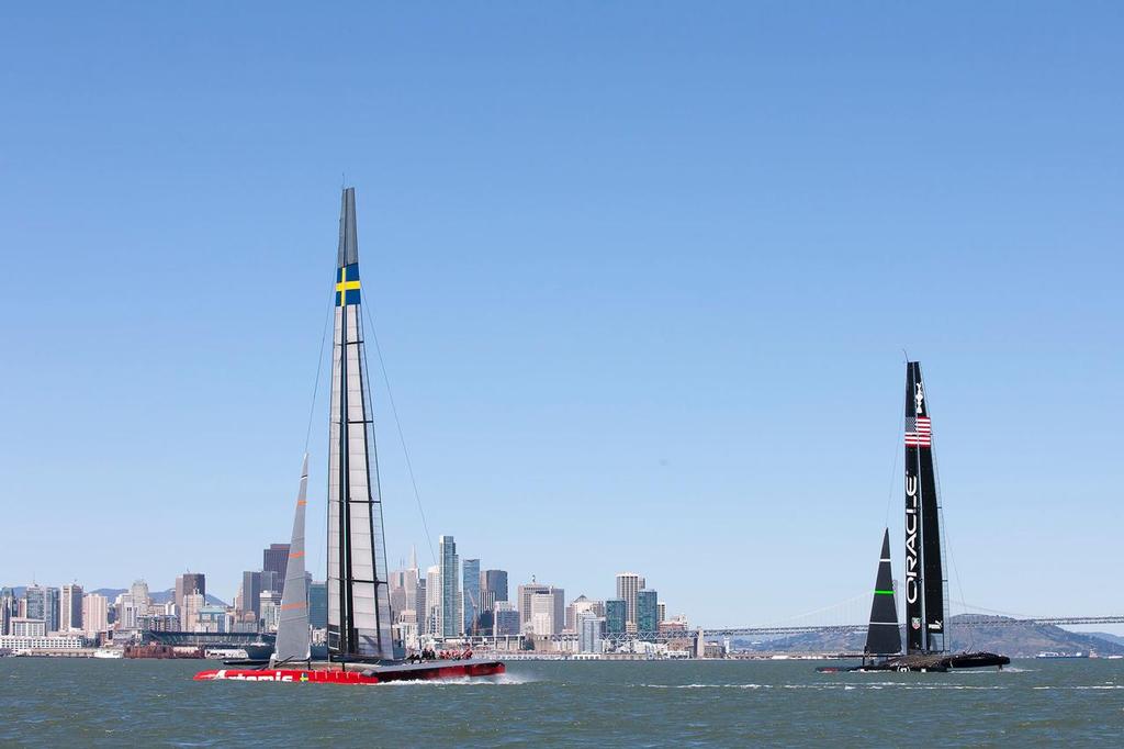 Oracle Team USA and Artemis Racing   testing in San Francisco south bay. Artemis Racing April 2013, Alameda, USA © Sander van der Borch / Artemis Racing http://www.sandervanderborch.com