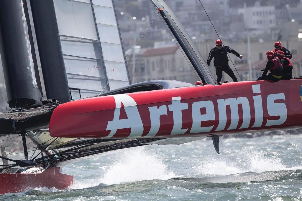 Onboard the AC72. Artemis Racing April 11th 2013, Alameda, USA photo copyright Sander van der Borch / Artemis Racing http://www.sandervanderborch.com taken at  and featuring the  class