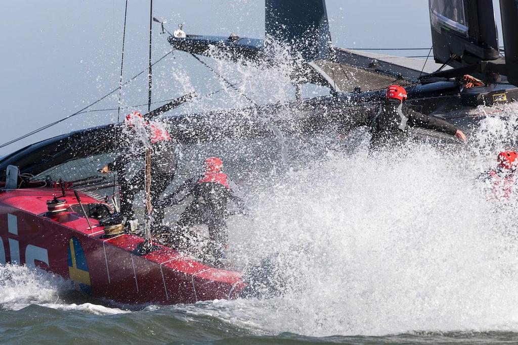 Onboard the AC72. Artemis Racing April 11th 2013, Alameda, USA © Sander van der Borch / Artemis Racing http://www.sandervanderborch.com