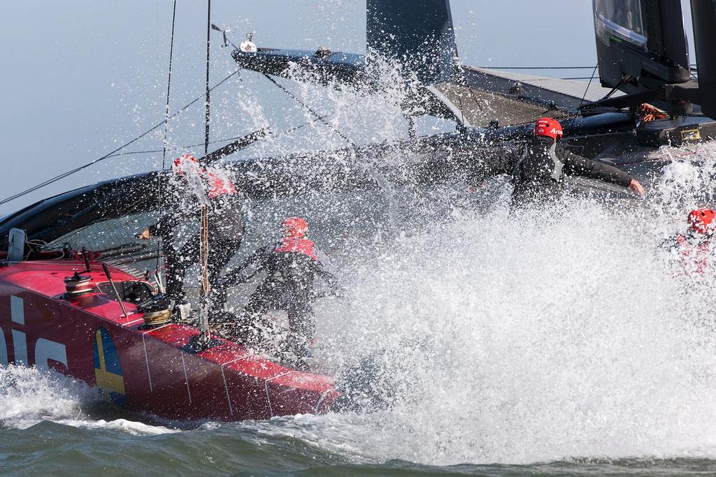 Onboard the AC72. Artemis Racing April 11th 2013, Alameda, USA photo copyright Sander van der Borch / Artemis Racing http://www.sandervanderborch.com taken at  and featuring the  class