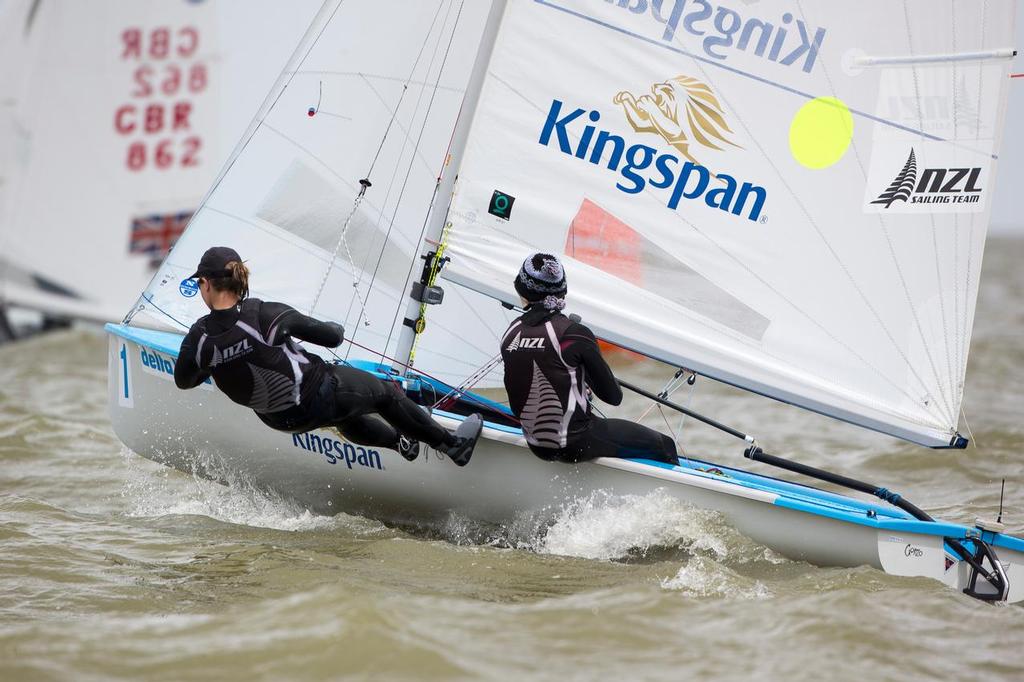 Winning New Zealand crew - Jo Aleh and Polly Powrie -  - Delta Lloyd Regatta © Delta Lloyd Regatta - Sander van der Borch http://www.sandervanderborch.com