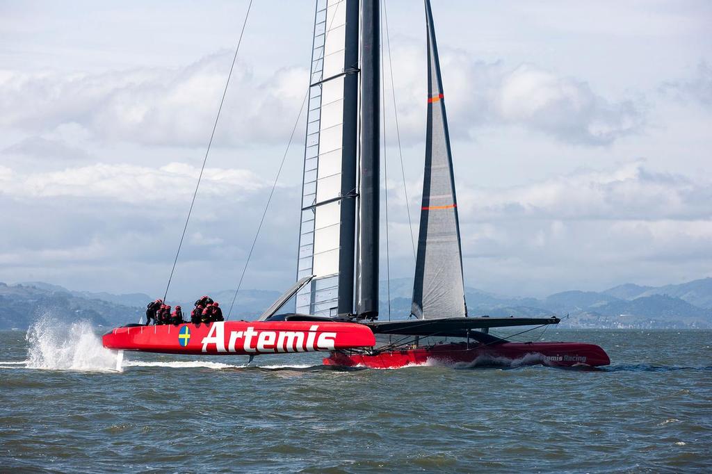 AC72 testing in San Francisco bay. Artemis Racing April 2013, Alameda, USA photo copyright Sander van der Borch / Artemis Racing http://www.sandervanderborch.com taken at  and featuring the  class