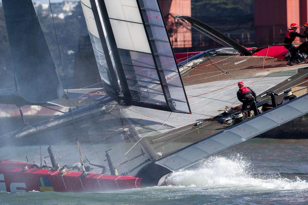 AC72 testing in San Francisco bay. Artemis Racing April 2013, Alameda, USA photo copyright Sander van der Borch / Artemis Racing http://www.sandervanderborch.com taken at  and featuring the  class