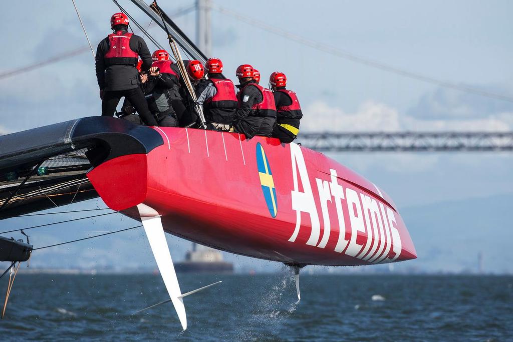 AC72 testing in San Francisco bay. Artemis Racing April 2013, Alameda, USA photo copyright Sander van der Borch / Artemis Racing http://www.sandervanderborch.com taken at  and featuring the  class