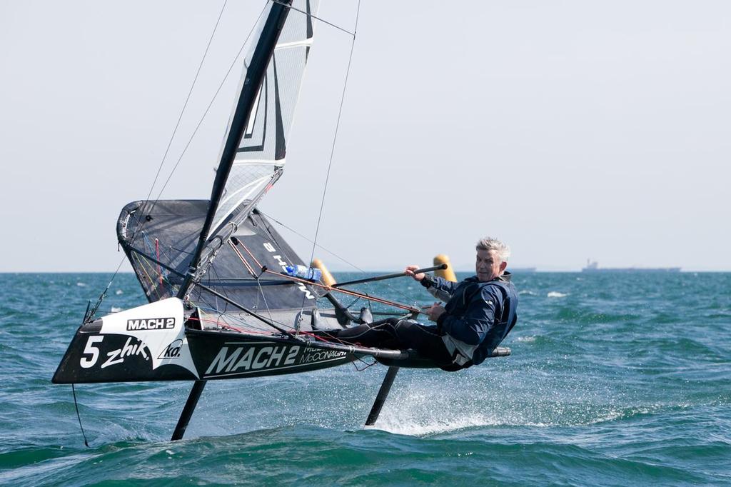 Andrew McDougall finishing second overall - Victorian Moth State titles 2013 photo copyright Leigh Dunstan taken at  and featuring the  class