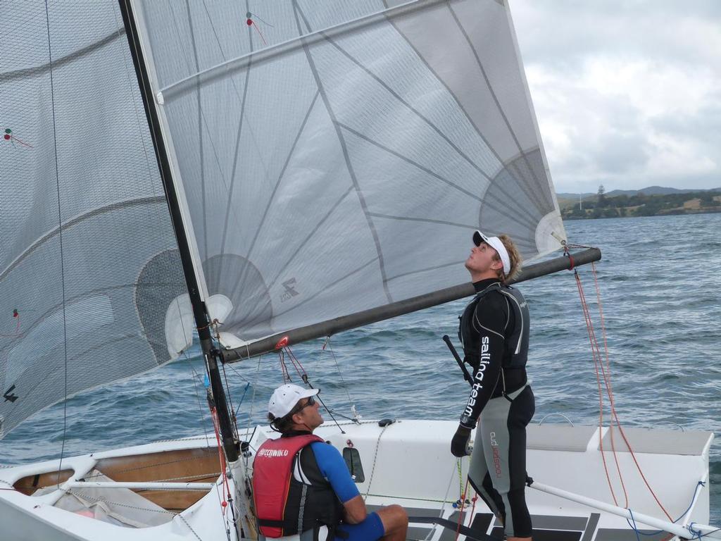Riders on the Storm with Waitangi in the background - 2013 South Pacific and New Zealand National Championships &copy; Antje Muller