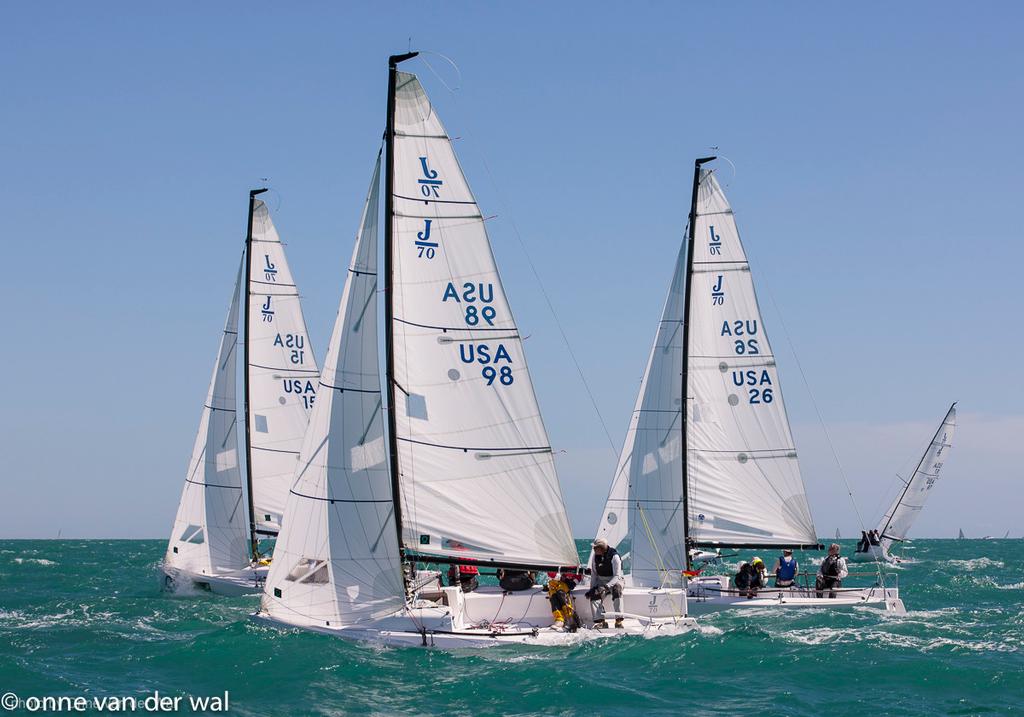 J/70s sailing upwind - Charleston Race Week photo copyright Onne Vanderwal taken at  and featuring the  class