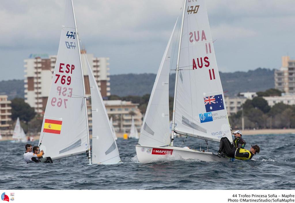 44 TROFEO S.A.R. Princesa Sofia Mapfre, day 5 - 470 Men; AUS; AUS-11; 1; Mat Belcher; Will Ryan; 470 Men; ESP; ESP-769; 31; Jorge Martinez Doreste; Aaron Sarmiento Padilla photo copyright MartinezStudio.es taken at  and featuring the  class