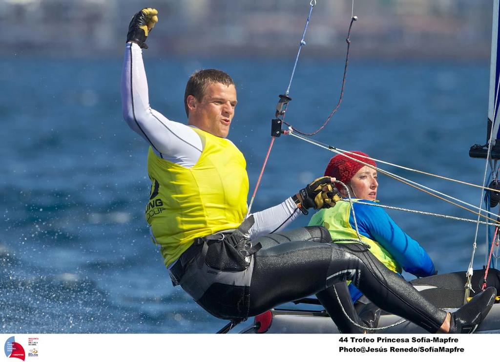 44 Trofeo Princesa Sofia Mapfre Medal Race, day 6 - Nacra 17  NED  NED-040  27  Mandy Mulder  Thijs Visse photo copyright Jesus Renedo / Sofia Mapfre http://www.sailingstock.com taken at  and featuring the  class