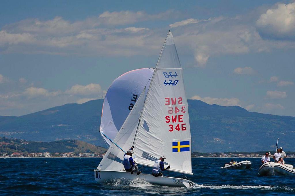 2013 470 European Championship Day 03  -  Anton Dahlber/Fredrik Bergstrom (SWE) photo copyright P.Jaffredou/G.Cazade taken at  and featuring the  class