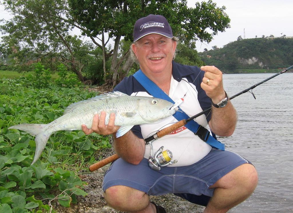 A surface popper was the undoing of this Green Jobfish that I caught in Vanuatu photo copyright Gary Brown taken at  and featuring the  class