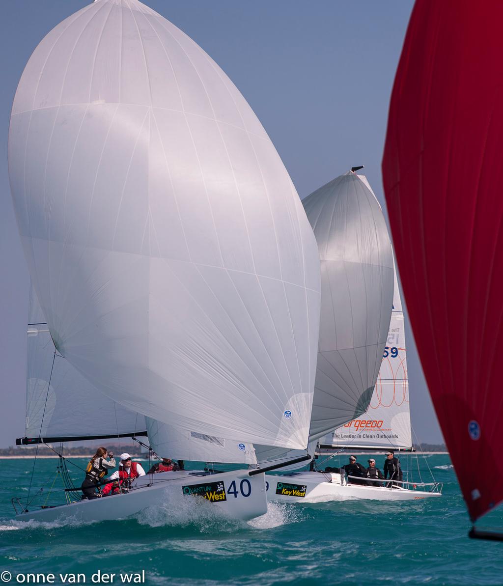 J/70s sailing fast downwind - Charleston Race Week photo copyright Onne Vanderwal taken at  and featuring the  class