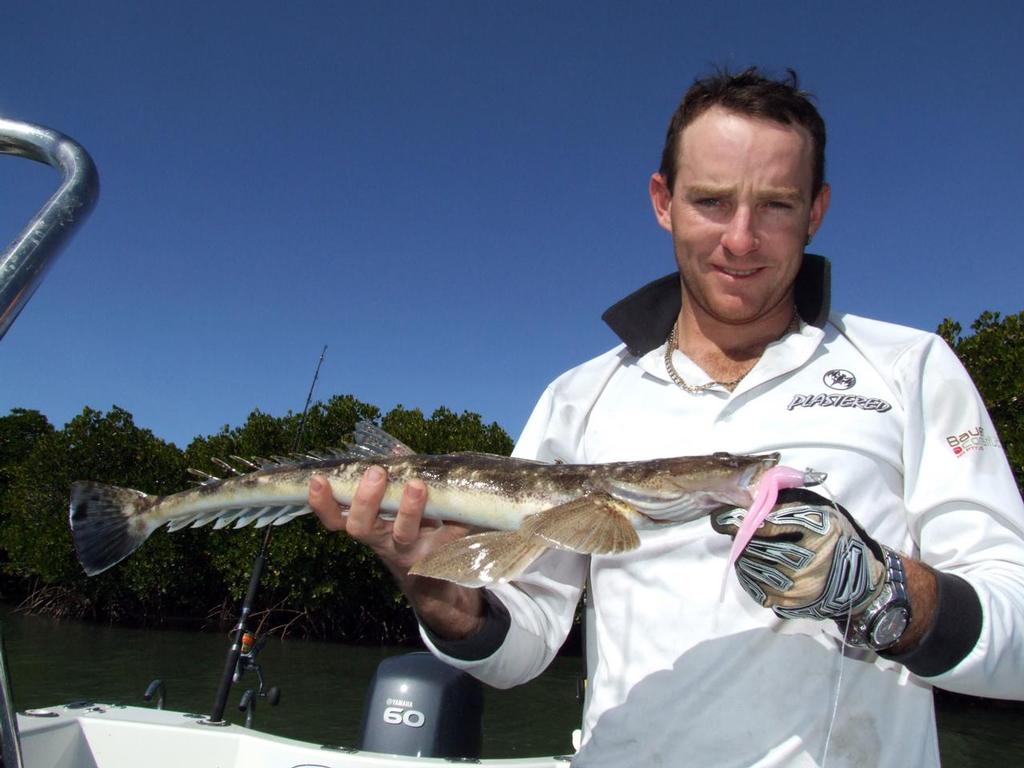 Deion Capra with a nice flathead taken around Seaforth on a Zman StreakZ in pink. © Lee Brake