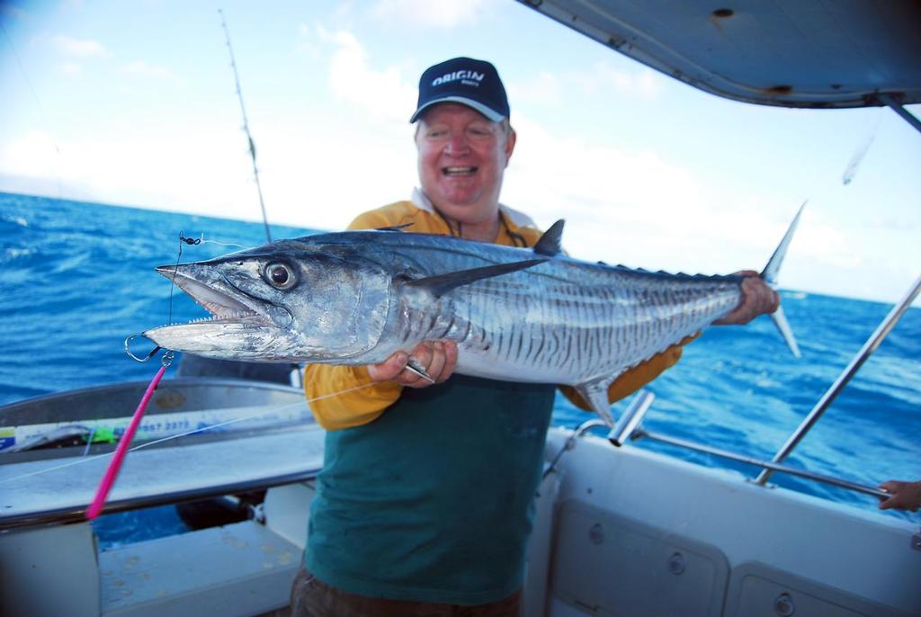 Deep water vertical jigging is best done with big knife jigs and plenty of armour.  This River 2 Sea knife jig is rigged with small wire trace and Decoy double wire assist rig.   © Lee Brake