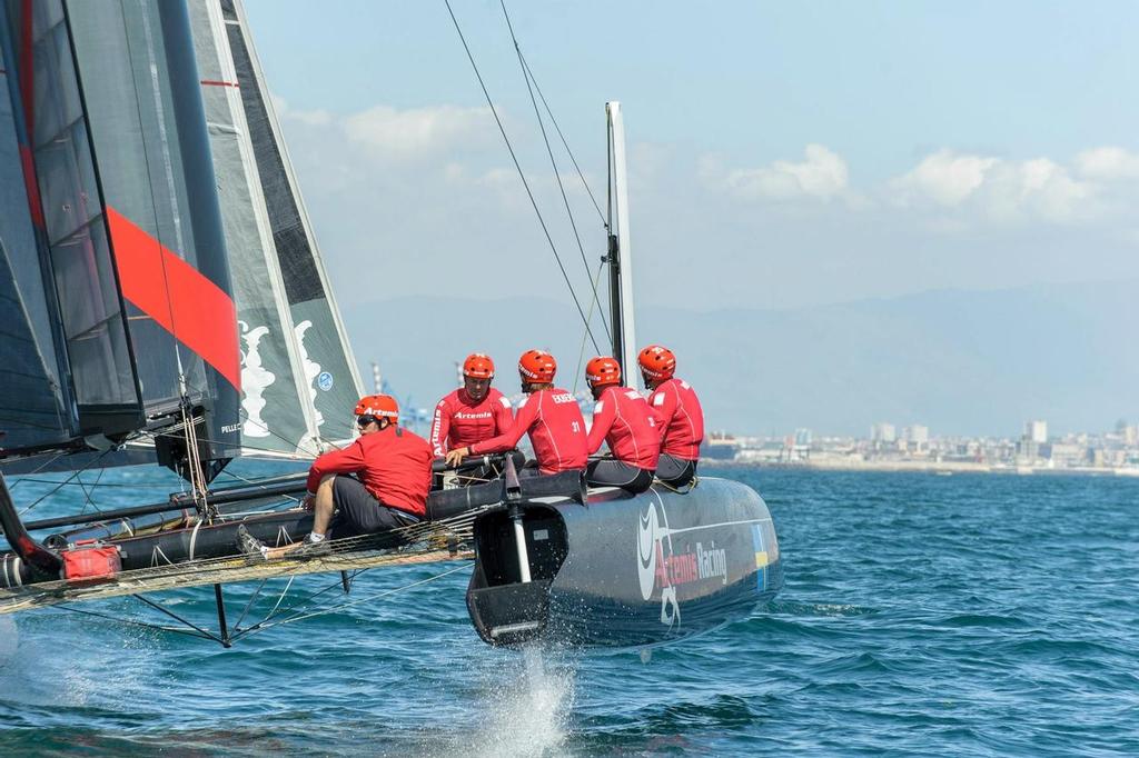 Artemis Racing - Practice session - ACWS Naples April 12, 2013 photo copyright Artemis Racing/ Diego De Miranda http://www.artemisracing.com taken at  and featuring the  class