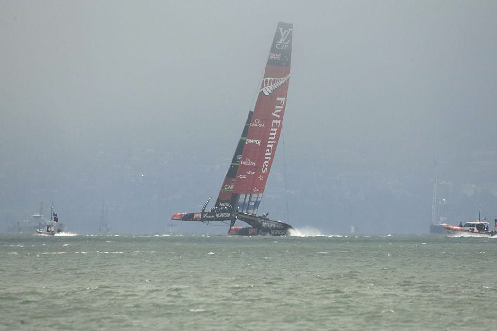 Emirates Team NZ - Louis Vuitton Cup, Day 2, San Francisco photo copyright Chuck Lantz http://www.ChuckLantz.com taken at  and featuring the  class