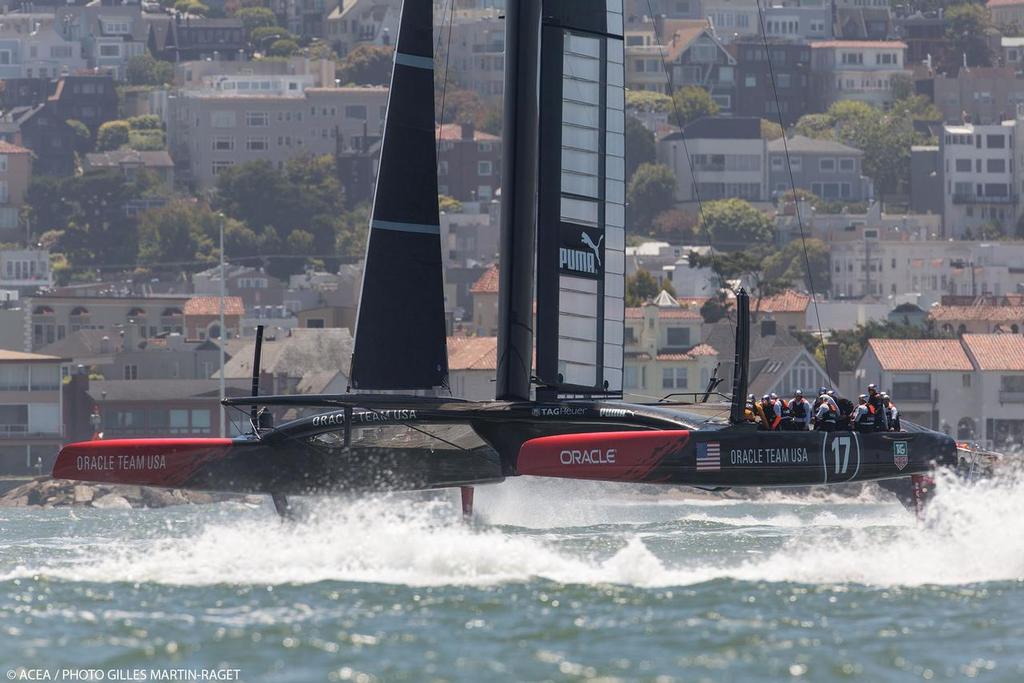 24/05/2013 - San Francisco (USA,CA) - 34th America's Cup - AC72s Training in the Bay photo copyright ACEA - Photo Gilles Martin-Raget http://photo.americascup.com/ taken at  and featuring the  class