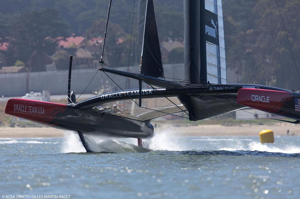 Oracle Team USA tests a new wingsail photo copyright ACEA - Photo Gilles Martin-Raget http://photo.americascup.com/ taken at  and featuring the  class