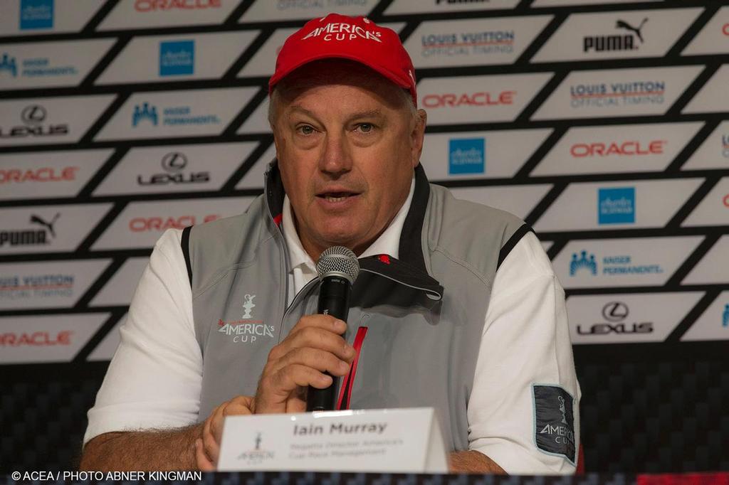 Regatta Director, Iain Murray - 34th America&rsquo;s Cup - Press Conference with Skippers photo copyright Americas Cup Media www.americascup.com taken at  and featuring the  class