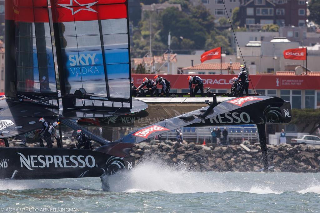 34th America&rsquo;s Cup - Day 1 of racing for the LV Cup, Emirates Team NZ photo copyright ACEA / Photo Abner Kingman http://photo.americascup.com taken at  and featuring the  class